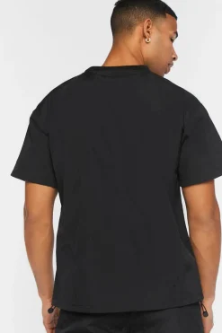 Toggle Drawstring Woven Crew Neck Tee