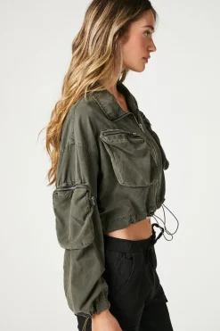 Toggle-Drawstring Bomber Jacket