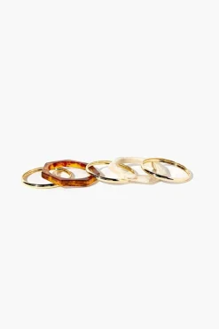 Tortoiseshell & Marble Bangle Bracelet Set