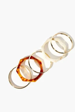 Tortoiseshell & Marble Bangle Bracelet Set