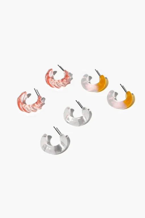 Transparent Hoop Earring Set