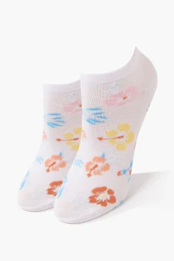 Tropical Floral Print Ankle Socks