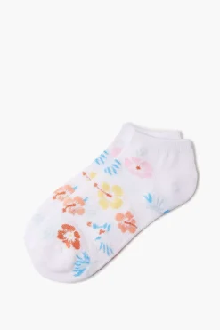 Tropical Floral Print Ankle Socks