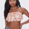 Tropical Floral Print Cropped Cami