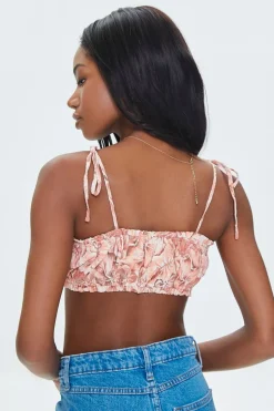 Tropical Floral Print Cropped Cami