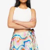 Tropical Floral Print Mini Skirt