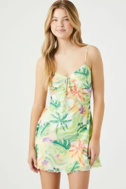Tropical Print Cami Mini Dress