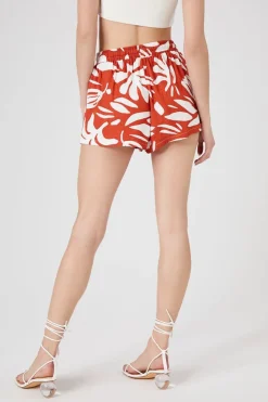 Tropical Print Drawstring Shorts