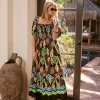 Tropical Print Maxi Dress