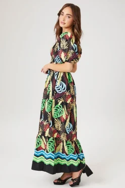 Tropical Print Maxi Dress