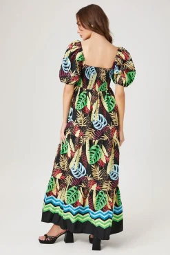 Tropical Print Maxi Dress