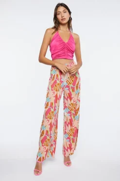 Tropical Print Palazzo Pants