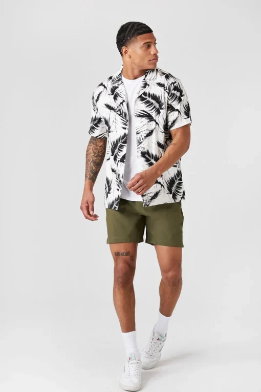 Tropical Print Short-Sleeve Shirt