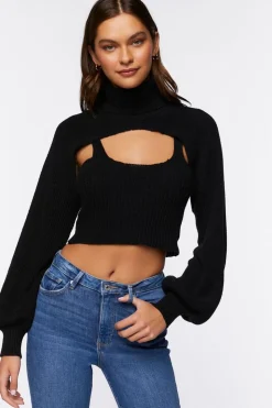 Turtleneck Combo Sweater