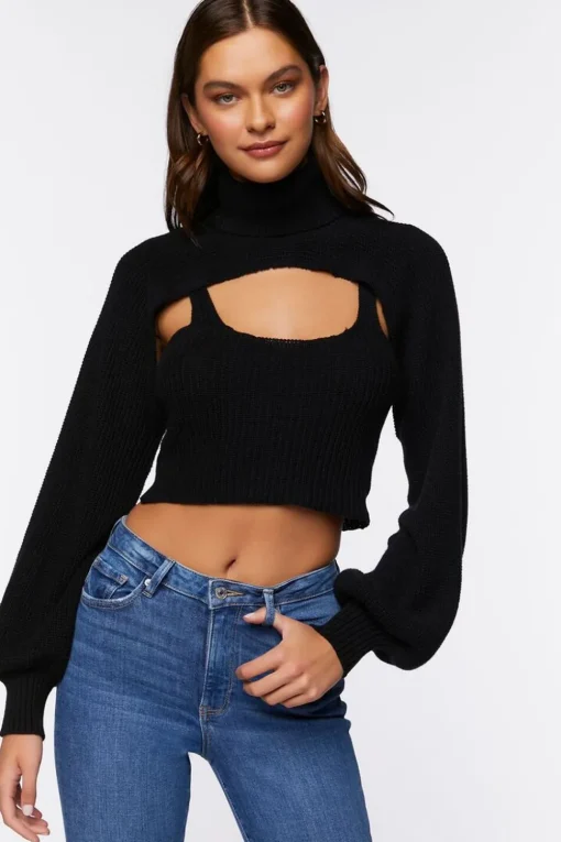 Turtleneck Combo Sweater