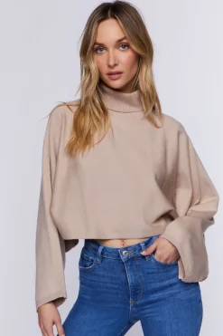 Turtleneck Dolman-Sleeve Sweater
