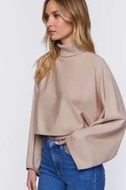Turtleneck Dolman-Sleeve Sweater