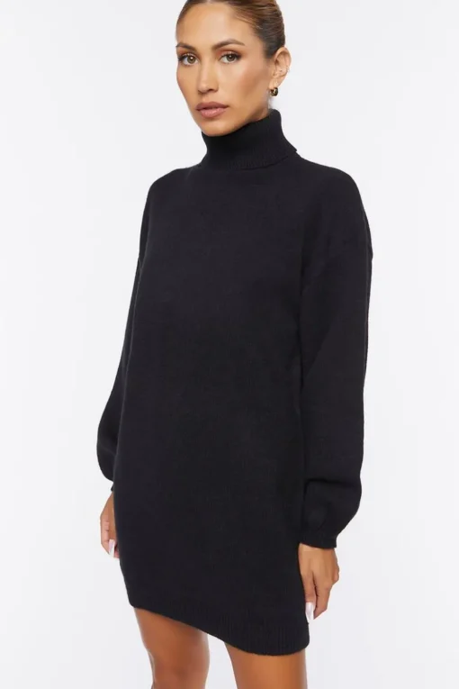 Turtleneck Mini Sweater Dress