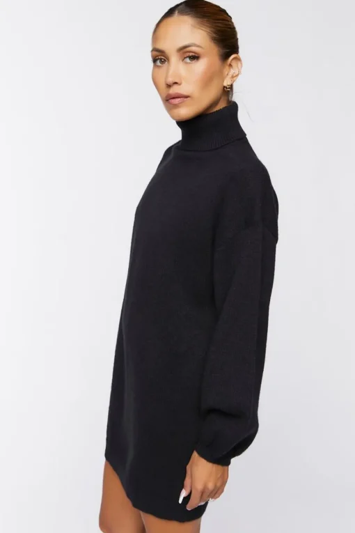 Turtleneck Mini Sweater Dress