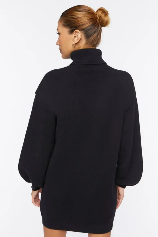 Turtleneck Mini Sweater Dress