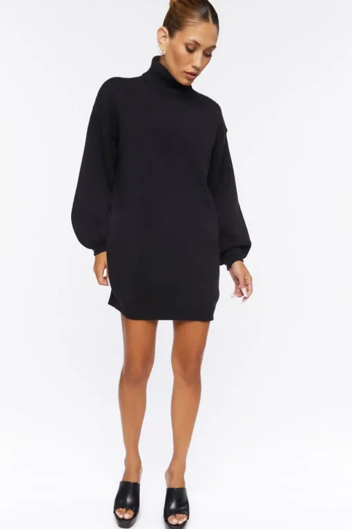 Turtleneck Mini Sweater Dress