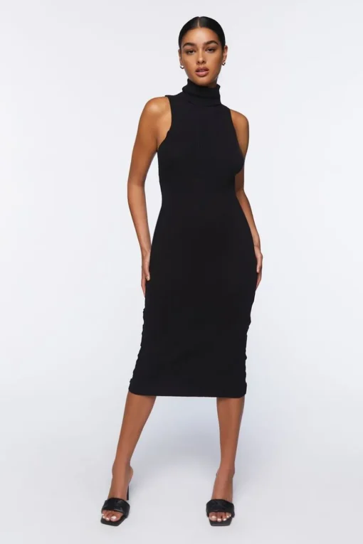 Turtleneck Sweater Midi Dress
