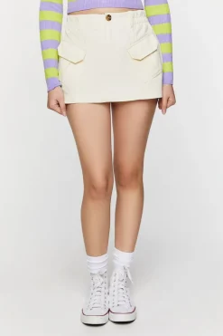 Twill Cargo Mini Skirt