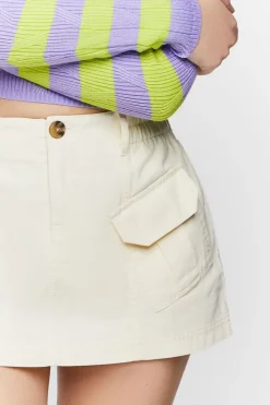 Twill Cargo Mini Skirt