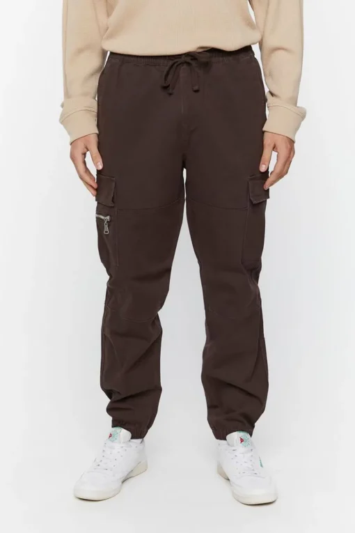Twill Drawstring Cargo Joggers