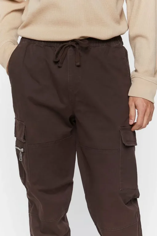 Twill Drawstring Cargo Joggers