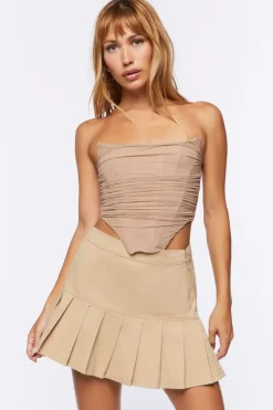 Twill Drop-Waist Mini Skirt