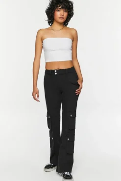 Twill Flare Cargo Pants
