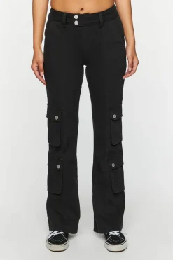 Twill Flare Cargo Pants