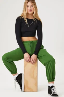 Twill Mid-Rise Cargo Joggers