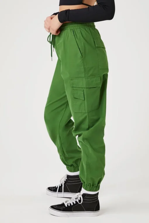 Twill Mid-Rise Cargo Joggers