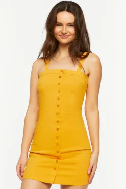Twill Pinafore Mini Dress