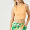 Twill Tropical Print Shorts