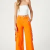 Twill Wide-Leg Utility Cargo Pants
