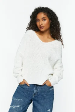 Twist-Back Long-Sleeve Sweater