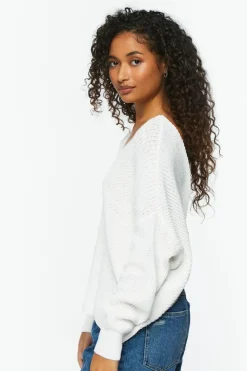 Twist-Back Long-Sleeve Sweater