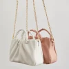 Twisted Faux Leather Crossbody Bag