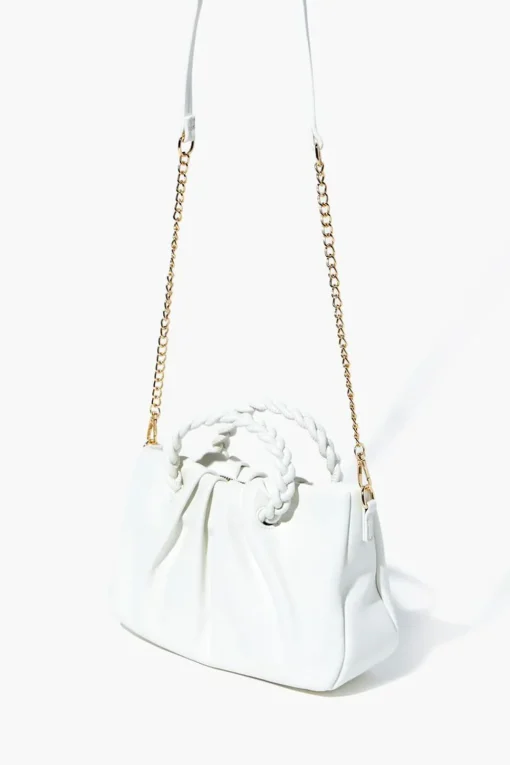 Twisted Faux Leather Crossbody Bag