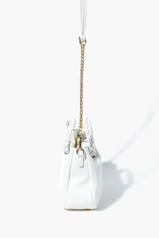 Twisted Faux Leather Crossbody Bag