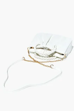 Twisted Faux Leather Crossbody Bag
