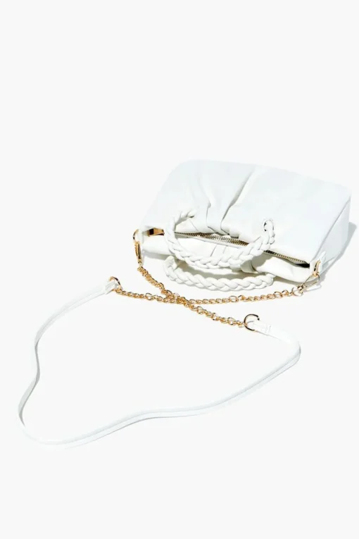 Twisted Faux Leather Crossbody Bag