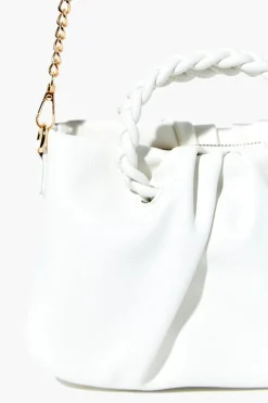 Twisted Faux Leather Crossbody Bag