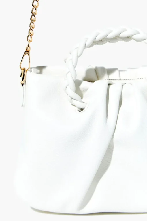 Twisted Faux Leather Crossbody Bag