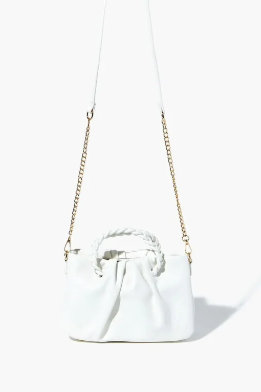 Twisted Faux Leather Crossbody Bag
