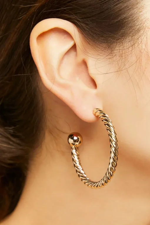 Twisted Open-End Hoop Earrings