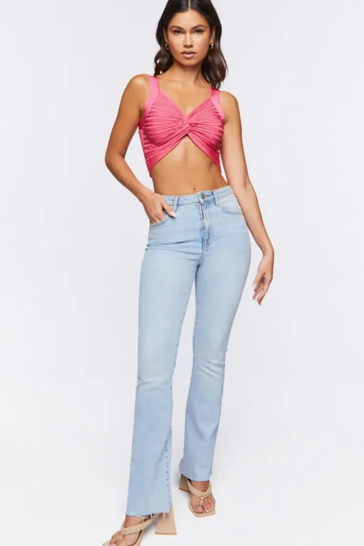 Twisted Rib-Knit Crop Top